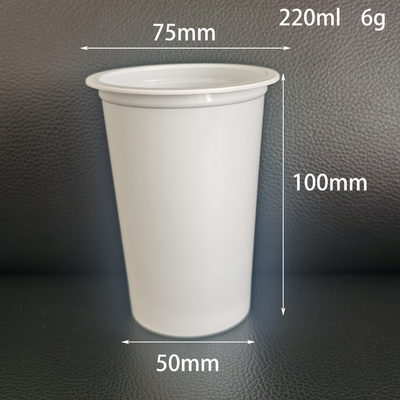 एल्यूमिनियम फॉयल ढक्कन के साथ 75 मिमी 220 मिलीलीटर डिस्पोजेबल दही कप कंटेनर
