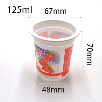 कस्टम पर्यावरण के अनुकूल 125ml पीपी सामग्री प्लास्टिक दूध दही पैकेजिंग कप