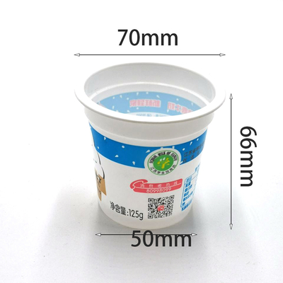 2.75 ''पर्यावरण के अनुकूल प्लास्टिक कप 125ml सफेद दही पॉट डिस्पोजेबल