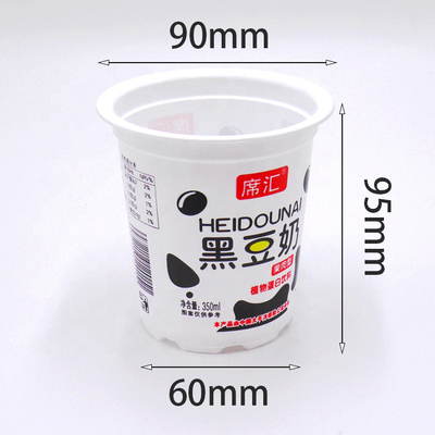 350 मिलीलीटर पीपी खाद्य ग्रेड सामग्री 95 मिमी शीर्ष आकार दही / रस कप